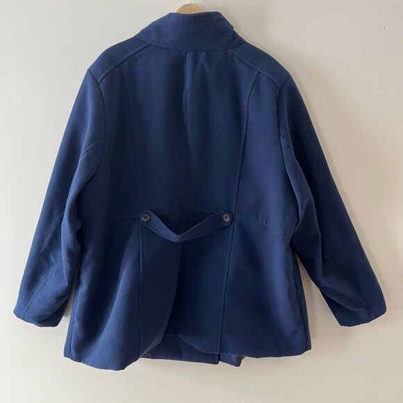 Torrid 4X Navy Blue Peacoat Double Breasted Funnel Neck Winter Jacket Plus Size - Picture 5 of 11